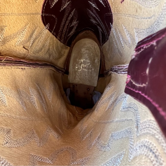 Men’s Vintage Justin Teju Lizard Burgundy Boots 8 ½ D - Picture 5 of 12